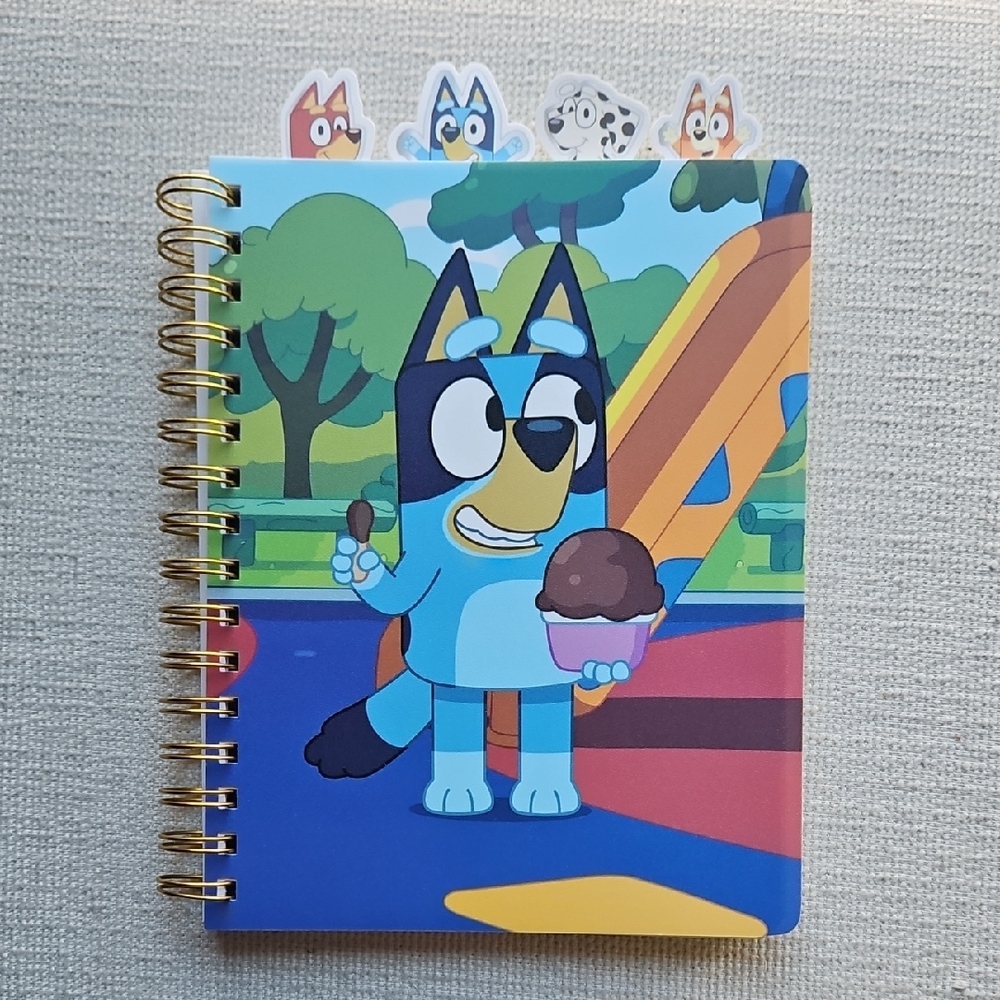 Bluey Spiral Notebook with Ice Cream Design